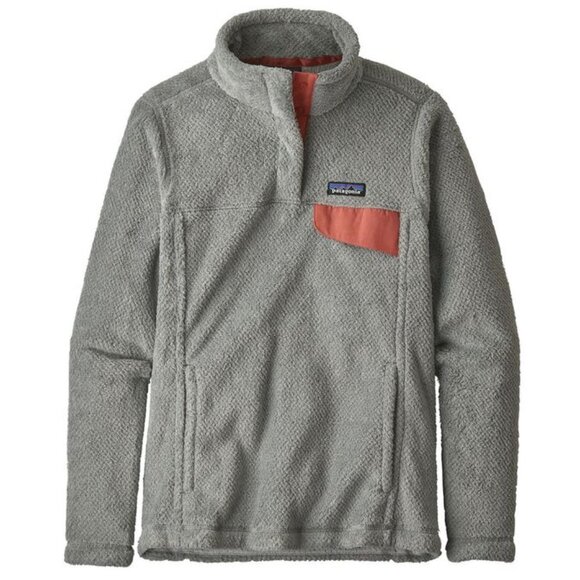 Patagonia Women's Re-Tool Snap-T Pullover in Tailored Grey Nickel Aurea Pink - Picture 1 of 9